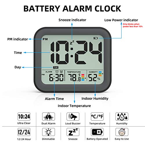 Battery Operated Digital Alarm Clock