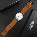 Men's Fashion Watch Top Brand Luxury Sport with Leather Brace Casual