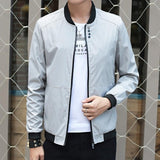 Fashion Male Jacket Men Thin Windbreaker Black Bomber