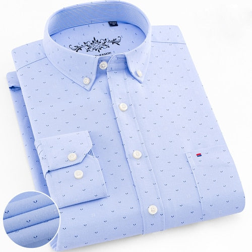 Mens Long Sleeve Solid Oxford Dress Shirt