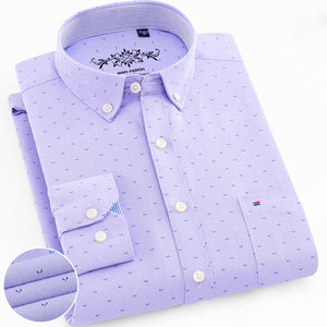 Mens Long Sleeve Solid Oxford Dress Shirt