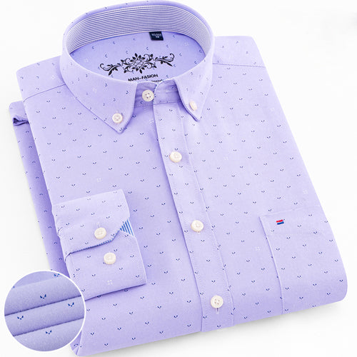 Mens Long Sleeve Solid Oxford Dress Shirt