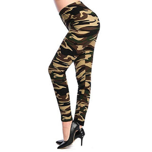 New Fashion Camouflage Printing Elasticity Leggings Fitness For Women Pant  Milk Legging