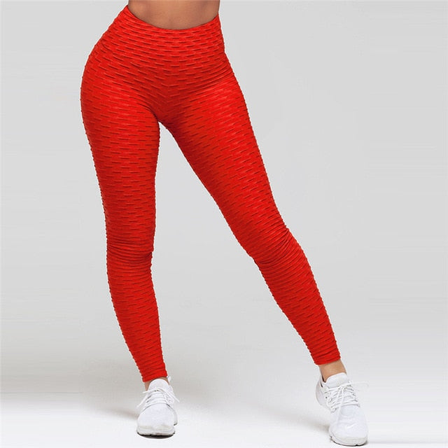 Fitness Female Leggings Polyester Ankle-Length Breathable Pants Standard Fold Push Up