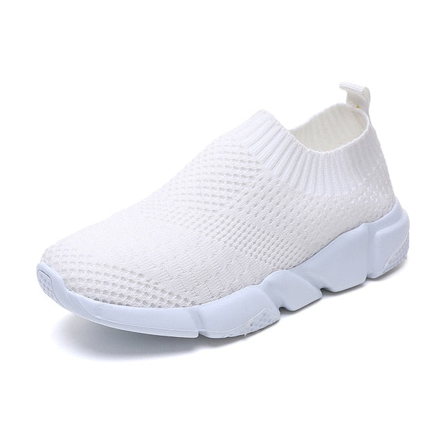 women Sneaker spring summer slip on platform knitting flats soft walking shoes