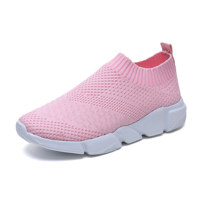 women Sneaker spring summer slip on platform knitting flats soft walking shoes