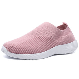 women Sneaker spring summer slip on platform knitting flats soft walking shoes