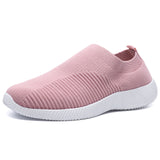 women Sneaker spring summer slip on platform knitting flats soft walking shoes