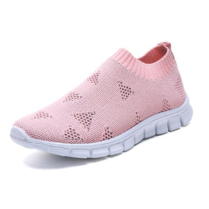 women Sneaker spring summer slip on platform knitting flats soft walking shoes