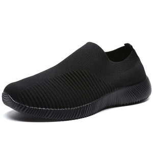 women Sneaker spring summer slip on platform knitting flats soft walking shoes