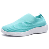 women Sneaker spring summer slip on platform knitting flats soft walking shoes