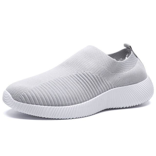 women Sneaker spring summer slip on platform knitting flats soft walking shoes