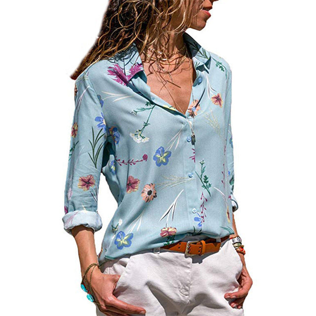 Women Blouses Chic Striped Print Office Shirt Top Fashion Long Sleeve Chiffon  Casual for Ladies