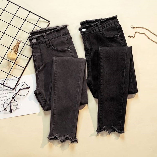 Denim Pants Black Color for Women Jeans Donna Stretch Bottoms Feminino Skinny Fashion