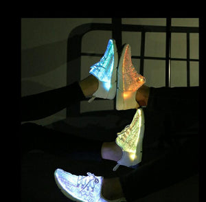 New Summer Led Fiber Optic Shoes for Men and Women, Boys and Girls, USB Recharge glowing Sneakers light up shoes