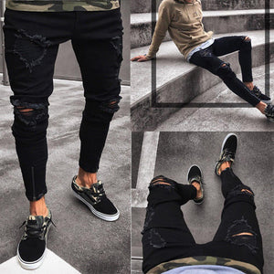 Fashion Men Ripped Skinny Jeans For Men