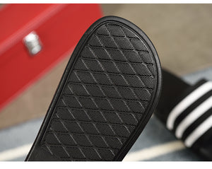 Men's Slippers EVA Men Shoes Women Flip Flops Soft Black and White Stripes Casual Summer for Unisex