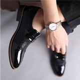 Fashion Dress Men Leather Shoes Slip On Dress Oxfords