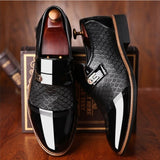 Fashion Dress Men Leather Shoes Slip On Dress Oxfords