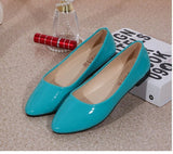 Women Casual Solid Shoes Comfort Slip On Round Toe PU Leather Flat