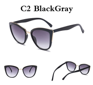 Cateye Sunglasses Women Vintage Gradient Glasses Retro Eyewear UV400