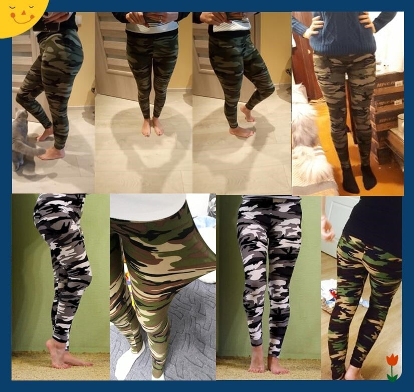 New Fashion Camouflage Printing Elasticity Leggings Fitness For Women Pant  Milk Legging