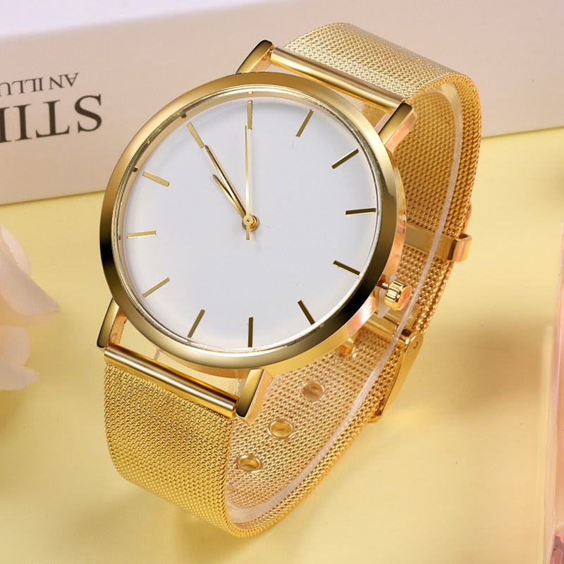 Fashion Women Watches Simple Romantic Rose Gold Strap Wrist Watch