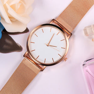 Fashion Women Watches Simple Romantic Rose Gold Strap Wrist Watch