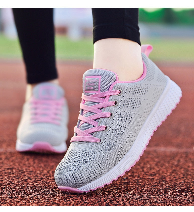 Women Casual Shoes Fashion Breathable Walking Mesh Flat Sneakers Gym Vulcanized Tenis for ladies