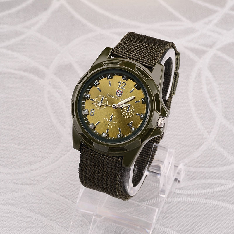 Men Nylon band Military watch Gemius Army watch High Quality Quartz Movement sports Casual watch