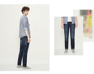 SELECTED Men Jeans Modis Cotton & Linen Do Old Edge Grinding Prewashed Male Casual Denim Pants