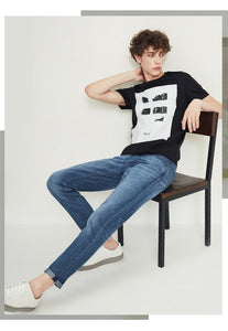 SELECTED Men Jeans Modis Cotton & Linen Do Old Edge Grinding Prewashed Male Casual Denim Pants