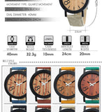 Fashion Luxury Imitation Wood Grain Watch for Men & Women Simple Casual Leather Clocks Couple Sports Quartz Wristwatch