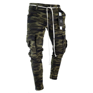 Military Work Cargo Camo Combat Plus Size Pant Side Stripe Hip Pop Style Streetwear Trousers Casual Camouflage