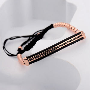 Classic Luxury Black Zircon 4MM Copper Beads Bracelet Unisex