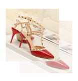 Rivet High Heels Luxury Designer Women Shoes