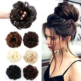 Women Synthetic Bun Elastic Dount Blonde Black Heat Resistant Clip In  Extensions Chignon Hair