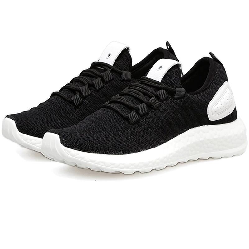 Women & Men Lightweight Sneakers Summer Knit Breathable Trainers Soft Couple Walking Shoes white