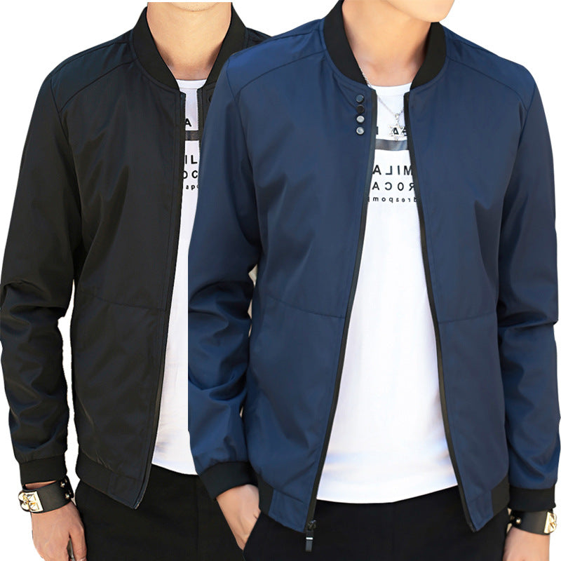 Fashion Male Jacket Men Thin Windbreaker Black Bomber