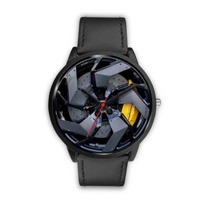 Men's Quartz watch Luxury Racing Car Wheel Free Stainless Strap Clock