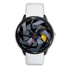 Men's Quartz watch Luxury Racing Car Wheel Free Stainless Strap Clock