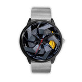 Men's Quartz watch Luxury Racing Car Wheel Free Stainless Strap Clock