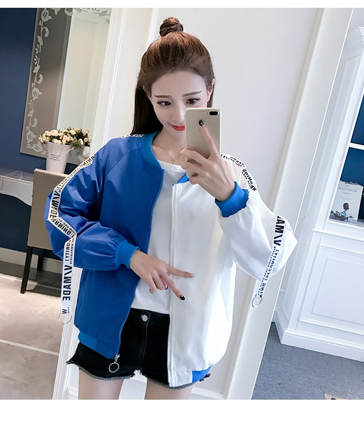 New Women's Basic Jacket Fashion Thin Girl Windbreaker Outwear Bomber  Baseball Women Coat