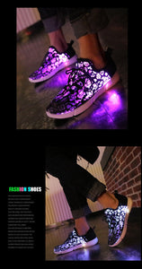 New Summer Led Fiber Optic Shoes for Men and Women, Boys and Girls, USB Recharge glowing Sneakers light up shoes