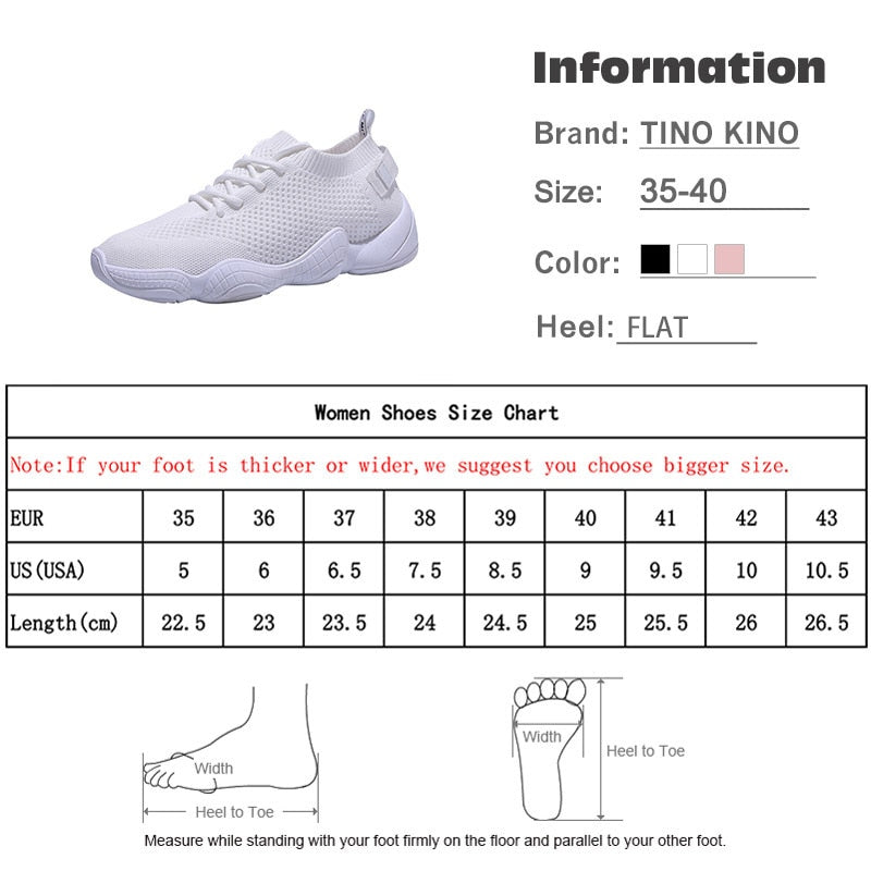 Women Sneakers Mesh Flat Lace Up Stretch Fabric Platform Vulcanized Casual Shoes Breathable Fashion