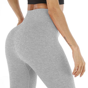 Women's Fashion Seamless Leggings Ladies Athleisure Sportswear Sweat Pants Trousers High Waist Solid Fitness