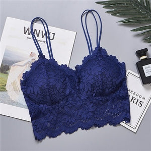 Women Push Up Wireless Lace Bra Top Plus Size Underwear Lingerie Full Cup