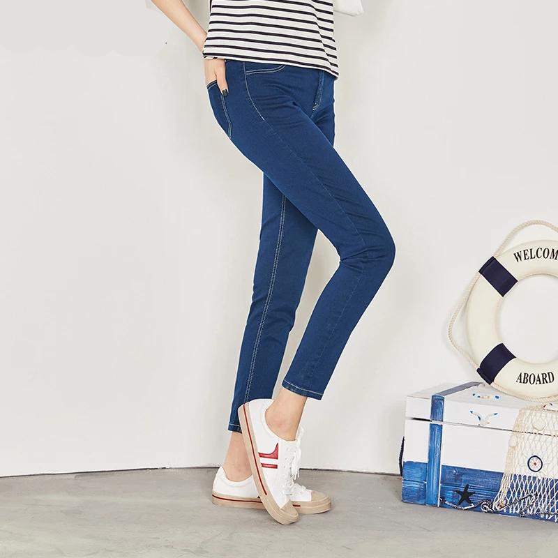 Vintage Slim Style Pencil JeanS High Quality Denim Pants For 4 Season trousers for Female  Fashion Teenager