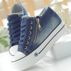 Fashion Sneakers Women Casual Canvas Shoes Comfy Ladies Vulcanize Shoes Lace Up Trainers for Ladies