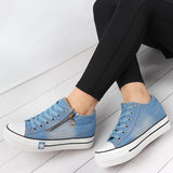 Fashion Sneakers Women Casual Canvas Shoes Comfy Ladies Vulcanize Shoes Lace Up Trainers for Ladies